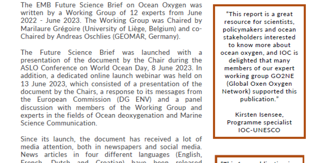 Impact Report Ocean Oxygen The Role Of The Ocean In The Oxygen We